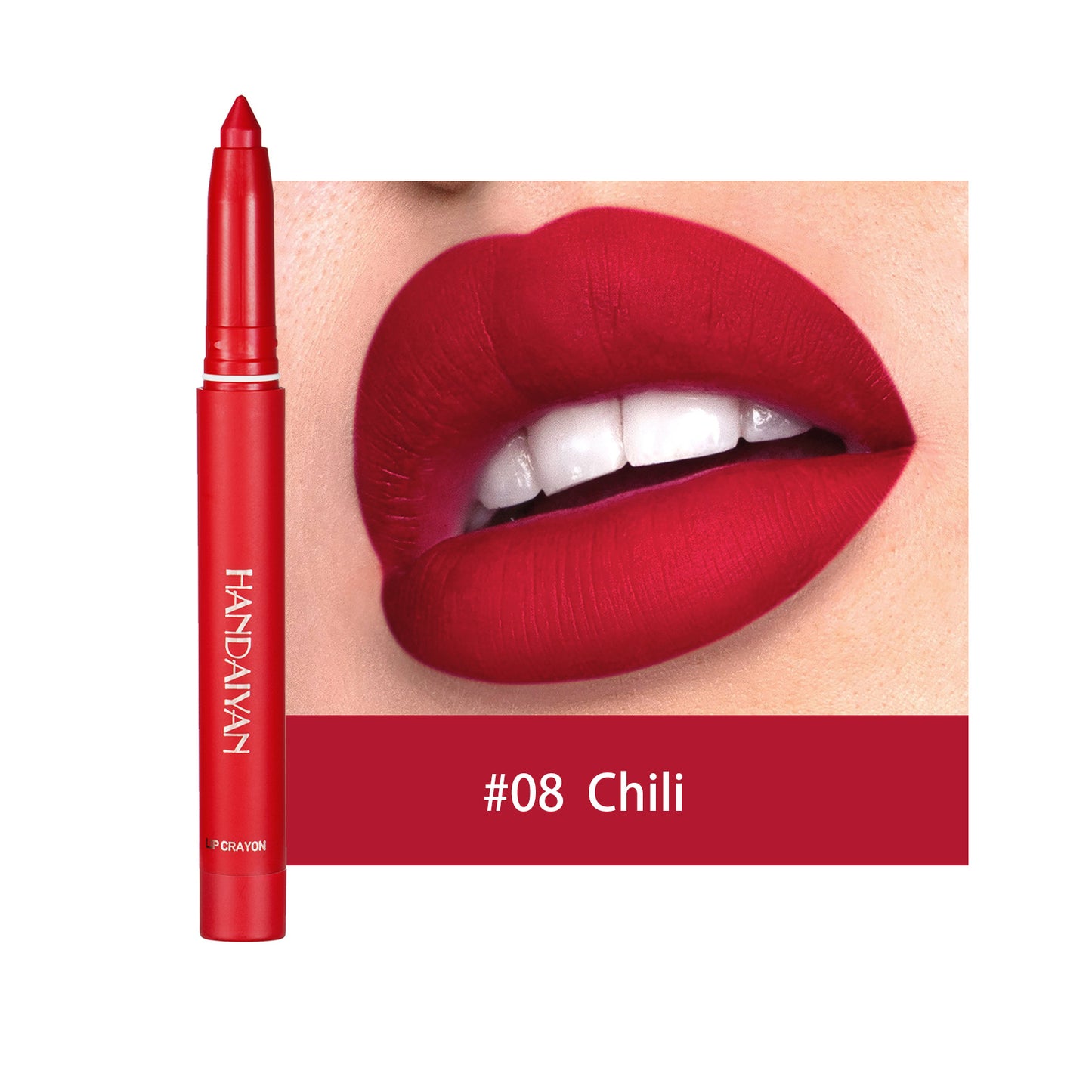 LS06 Not Easy to Fade No Stain on Cup Lipstick Pen Matte Lip Liner Dual-Use Lipstick