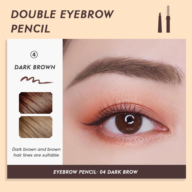 Eb01 Triangle Core Double-Headed Bevel Thin Head Eyebrow Pencil Durable Waterproof and Sweatproof Smear-Proof Makeup