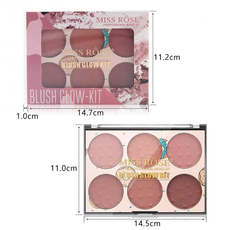 BL01 Miss Rose Six-Color Blush Long-Lasting Natural Red Matte Blusher Plate