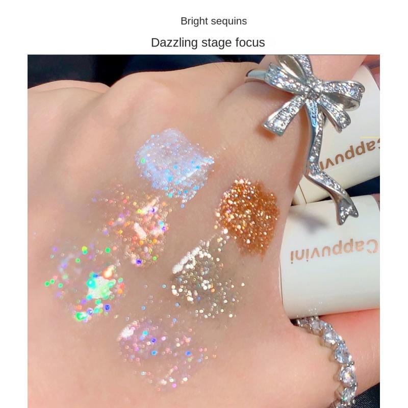 Es02 Starry Liquid Eye Shadow Bear Bowling Sequins Glitter Student Mermaid Pearl Tears