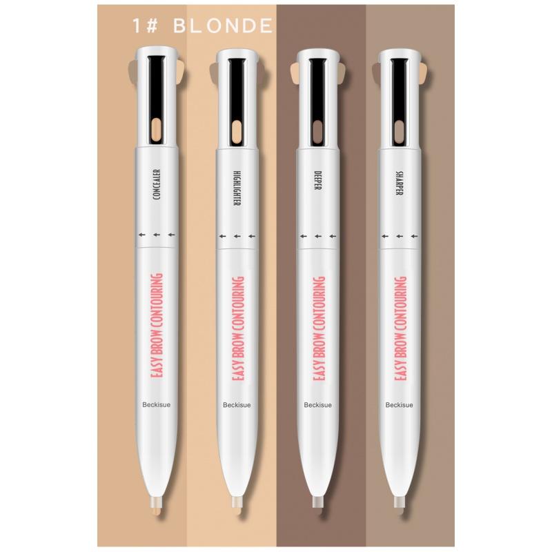 Eb02 Multifunctional Eyebrow Pencil Four-in-One Beauty Tool Four-Color Rotation round Beads Eyebrow Pencil