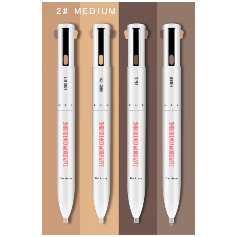 Eb02 Multifunctional Eyebrow Pencil Four-in-One Beauty Tool Four-Color Rotation round Beads Eyebrow Pencil