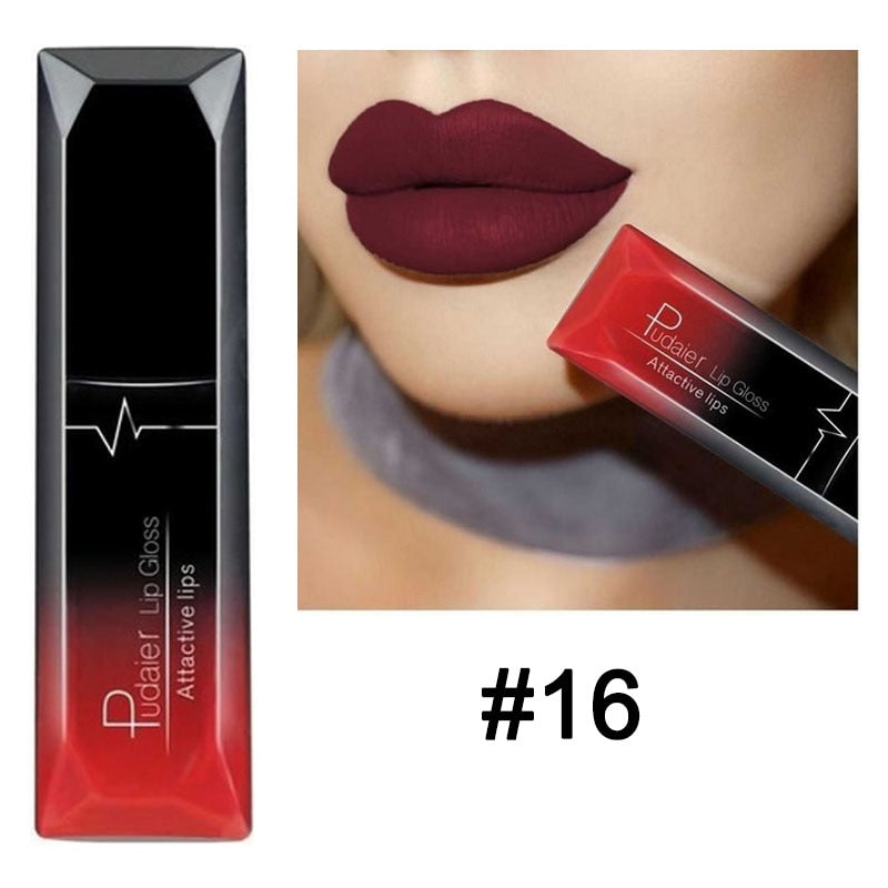 Waterproof Nude Matte Velvet Glossy Lip Gloss 21 Colors Women Fashion