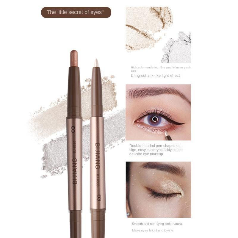 HL01 Phantom Moonlight Double-Headed Eye Shadow Pen Pearlescent White Open Inner Eye Corner Highlight Brightening Eye Makeup Pen