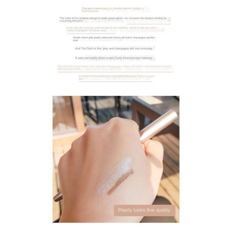 HL01 Phantom Moonlight Double-Headed Eye Shadow Pen Pearlescent White Open Inner Eye Corner Highlight Brightening Eye Makeup Pen