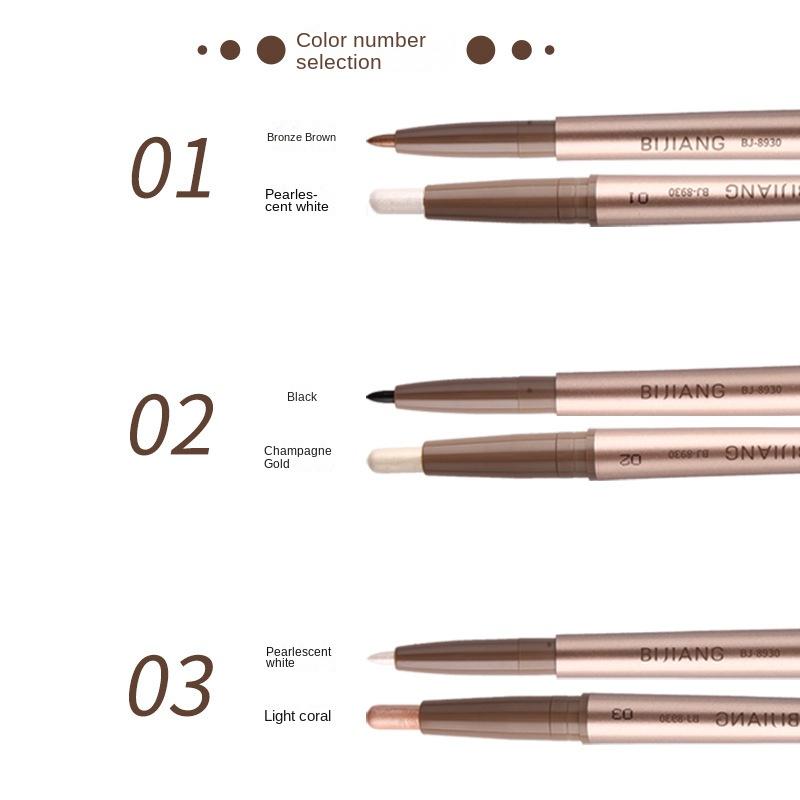 HL01 Phantom Moonlight Double-Headed Eye Shadow Pen Pearlescent White Open Inner Eye Corner Highlight Brightening Eye Makeup Pen