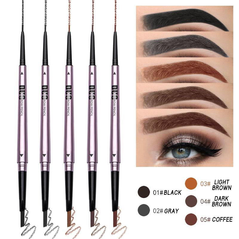 Eb04 New Automatic Rotating Pole Double Head Eyebrow Pencil Ultra-Fine Waterproof Eyebrow Pencil Makeup Eyebrow Pencil