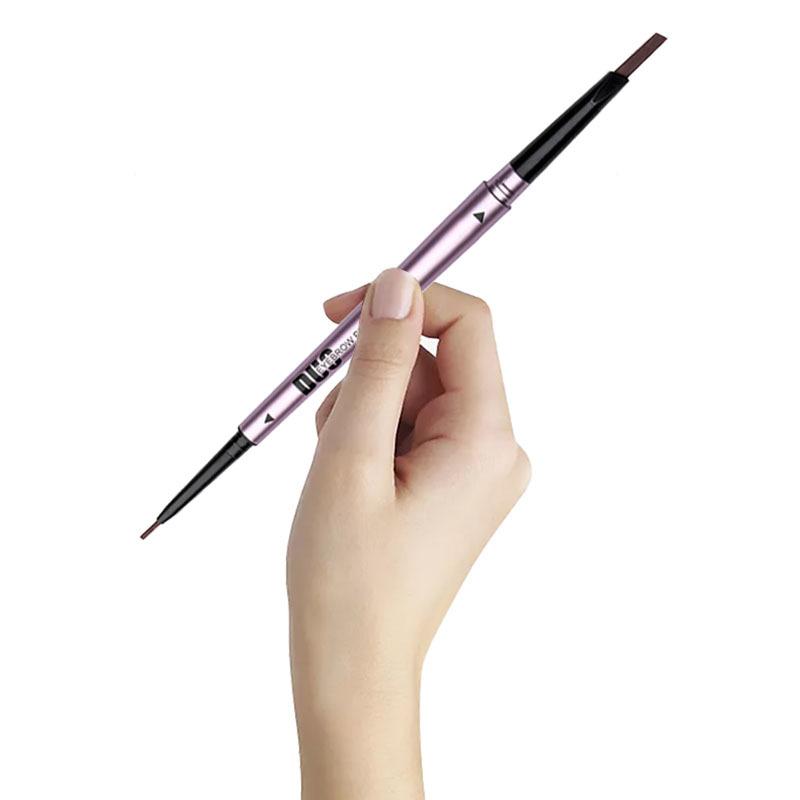 Eb04 New Automatic Rotating Pole Double Head Eyebrow Pencil Ultra-Fine Waterproof Eyebrow Pencil Makeup Eyebrow Pencil