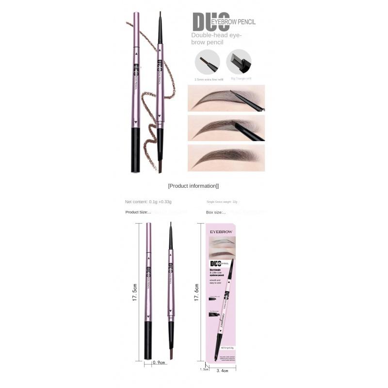 Eb04 New Automatic Rotating Pole Double Head Eyebrow Pencil Ultra-Fine Waterproof Eyebrow Pencil Makeup Eyebrow Pencil