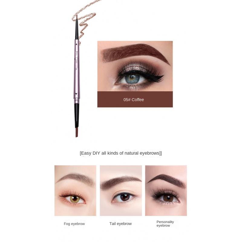 Eb04 New Automatic Rotating Pole Double Head Eyebrow Pencil Ultra-Fine Waterproof Eyebrow Pencil Makeup Eyebrow Pencil