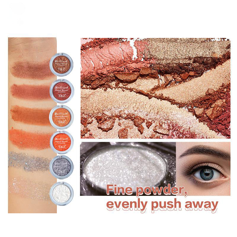 Es06 Eye Shadow Shimmering Powder Shimmer Thin and Glittering Long Lasting Smear-Proof Makeup