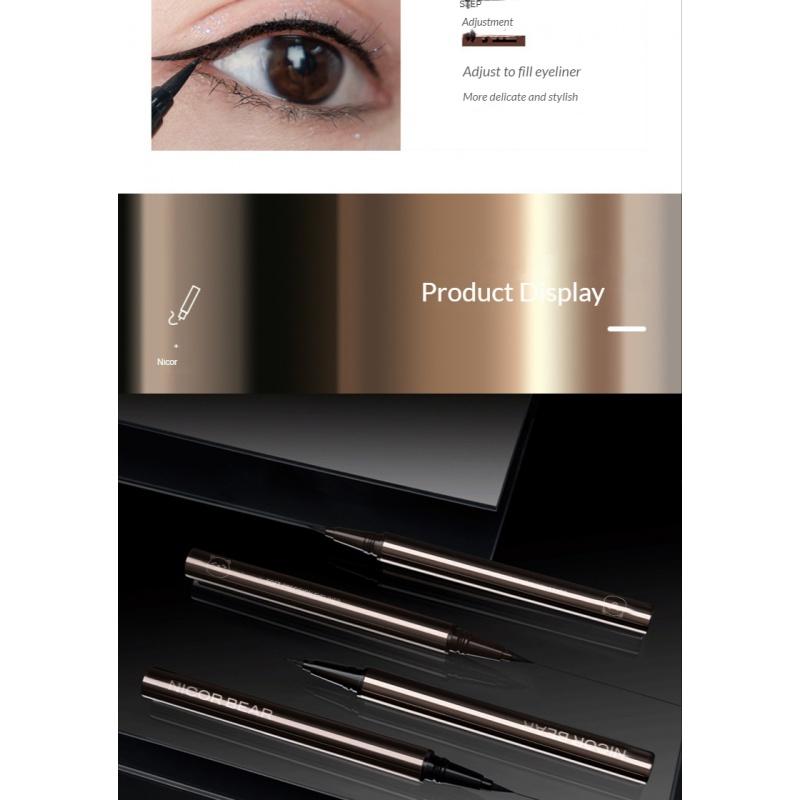 Ec2be Eyeliner Waterproof and Oil-Proof Not Smudge Liquid Eyeliner Long-Lasting Quick-Drying Gold Tube Liquid Eyeliner