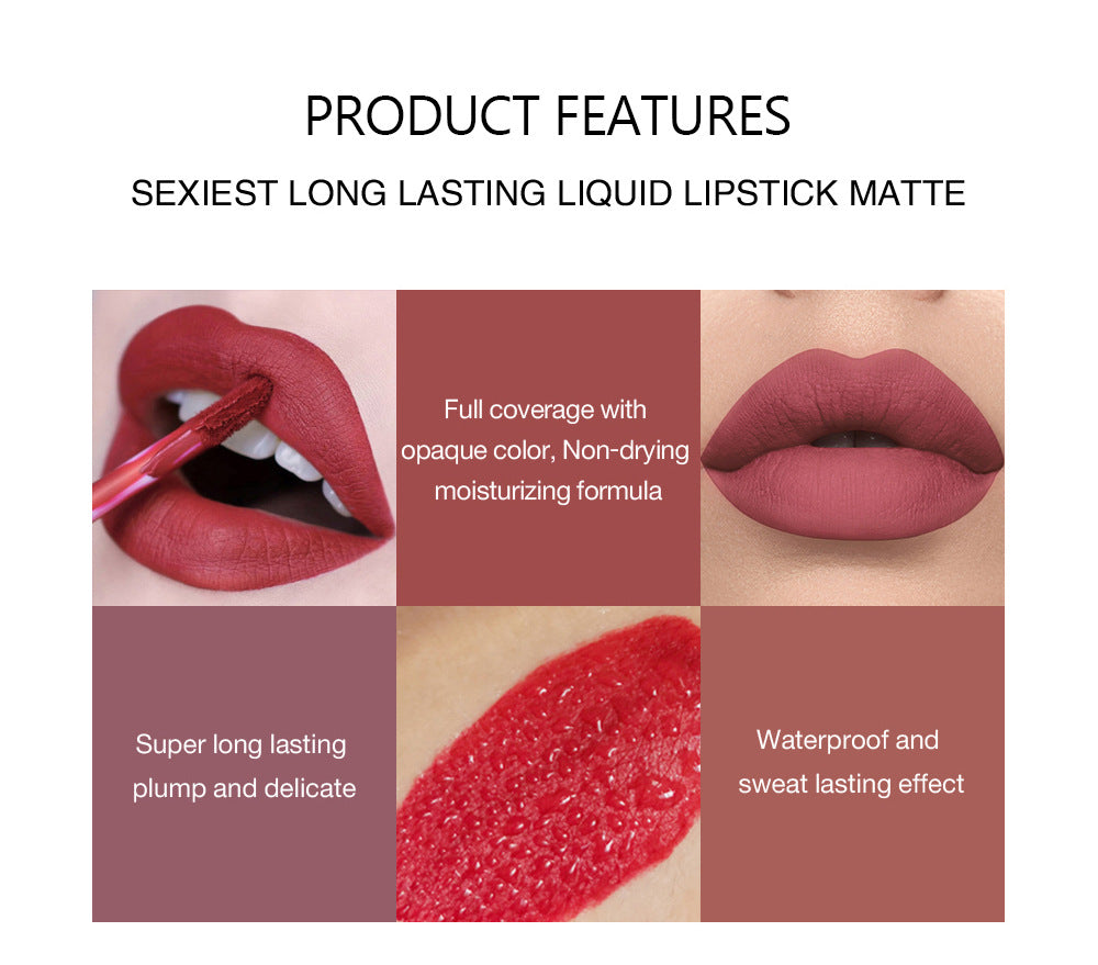 LS05 No Stain on Cup Liquid Lipstick 6 PCs Lip Gloss Lip Glaze Set