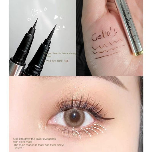 EL10 Small Silver Tube String Color Liquid Eyeliner Naturally Waterproof Quick-Drying Not Easy to Smudge Simulation Lower Eyelash Eyeliner