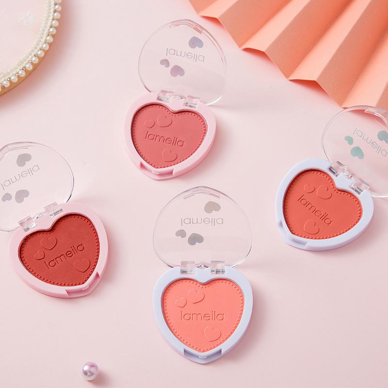 BL05 Rouge Blusher Plate Nude Makeup Repair Monochrome Beginner Female Monochrome Heart Blush
