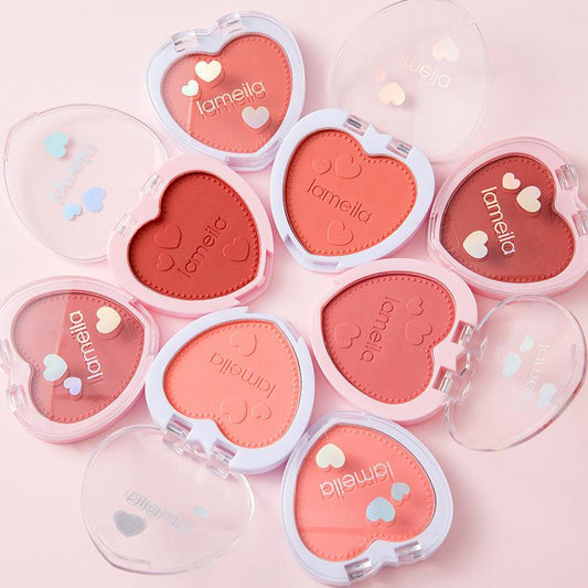 BL05 Rouge Blusher Plate Nude Makeup Repair Monochrome Beginner Female Monochrome Heart Blush