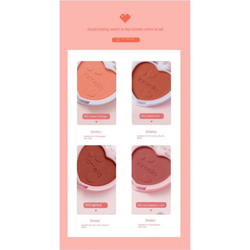 BL05 Rouge Blusher Plate Nude Makeup Repair Monochrome Beginner Female Monochrome Heart Blush