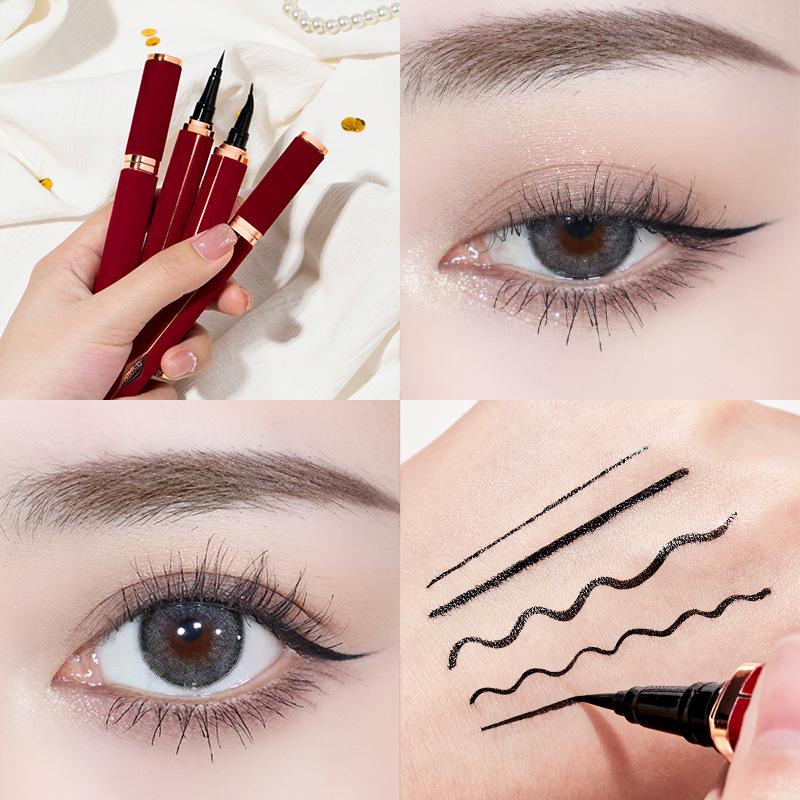 EL08 New Year Red Velvet Eyeliner Waterproof Sweat-Proof Long Lasting Non Smudge Quick-Drying Liquid Eyeliner Brush Head