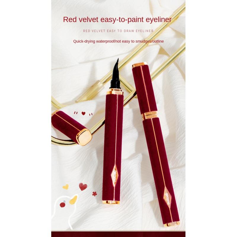 EL08 New Year Red Velvet Eyeliner Waterproof Sweat-Proof Long Lasting Non Smudge Quick-Drying Liquid Eyeliner Brush Head