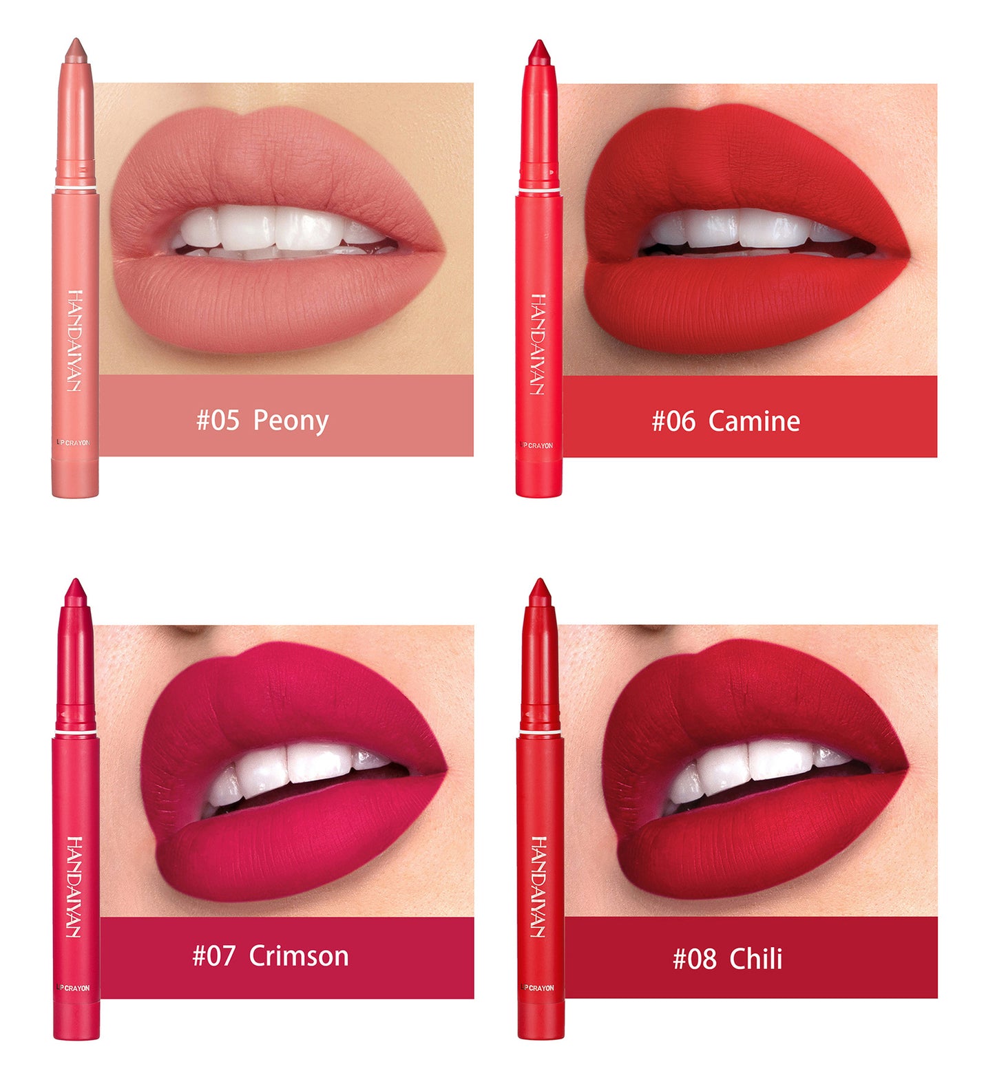 LS06 Not Easy to Fade No Stain on Cup Lipstick Pen Matte Lip Liner Dual-Use Lipstick