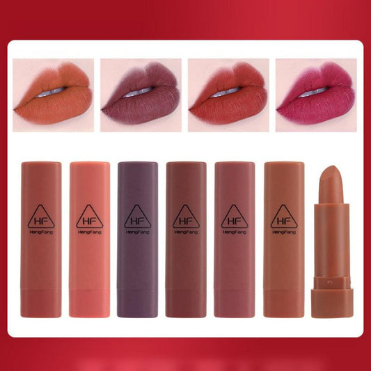 LS01 Pumpkin Color Matte Lipstick Matte Color Portable Six Pack Hard Box Beauty Makeup
