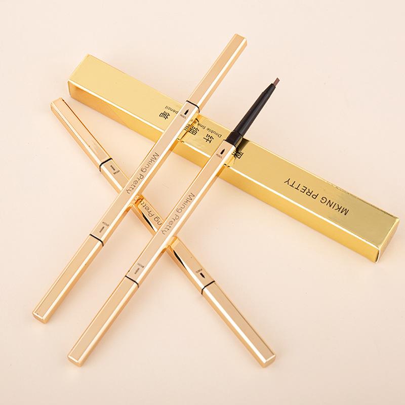 EB07 Small Gold Chopsticks Eyebrow Pencil Girls Double Head Extremely Thin Beginner Thrush Beauty Makeup Gold Bar Makeup