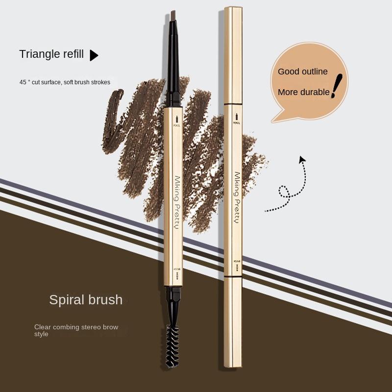 EB07 Small Gold Chopsticks Eyebrow Pencil Girls Double Head Extremely Thin Beginner Thrush Beauty Makeup Gold Bar Makeup