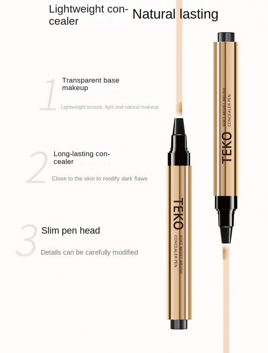 ECP01Soft Hair Brush Concealer Pen Cover Dark Circles Acne Spots Naturally-Brightening the Skin Nude Makeup Face Concealer