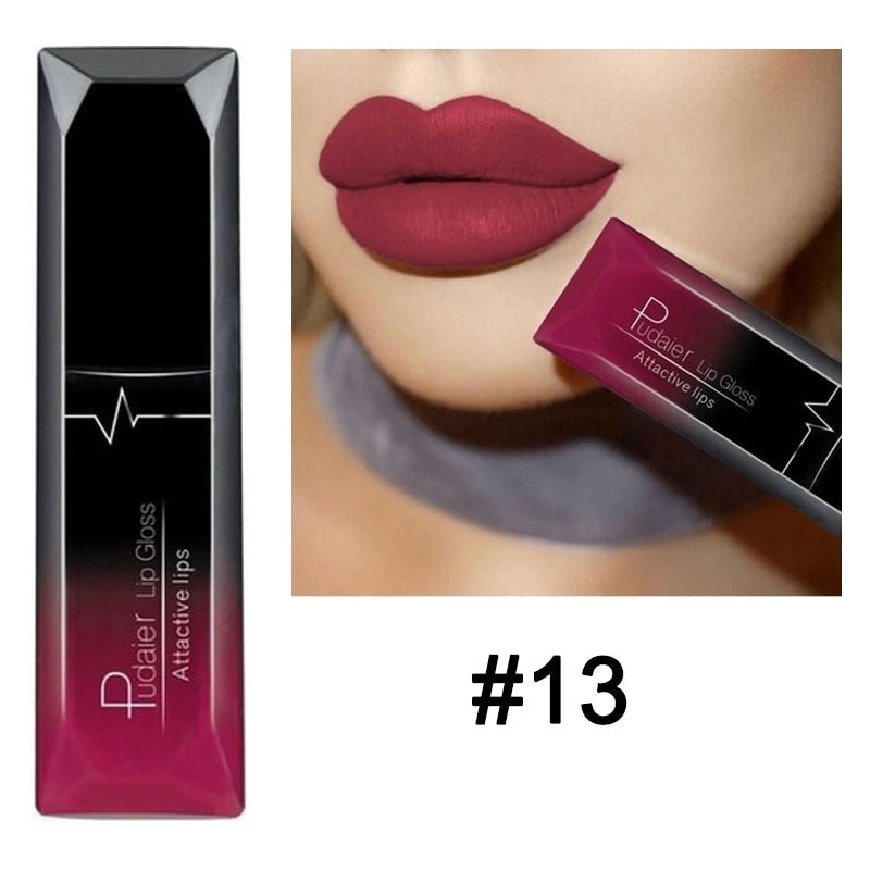 Waterproof Nude Matte Velvet Glossy Lip Gloss 21 Colors Women Fashion