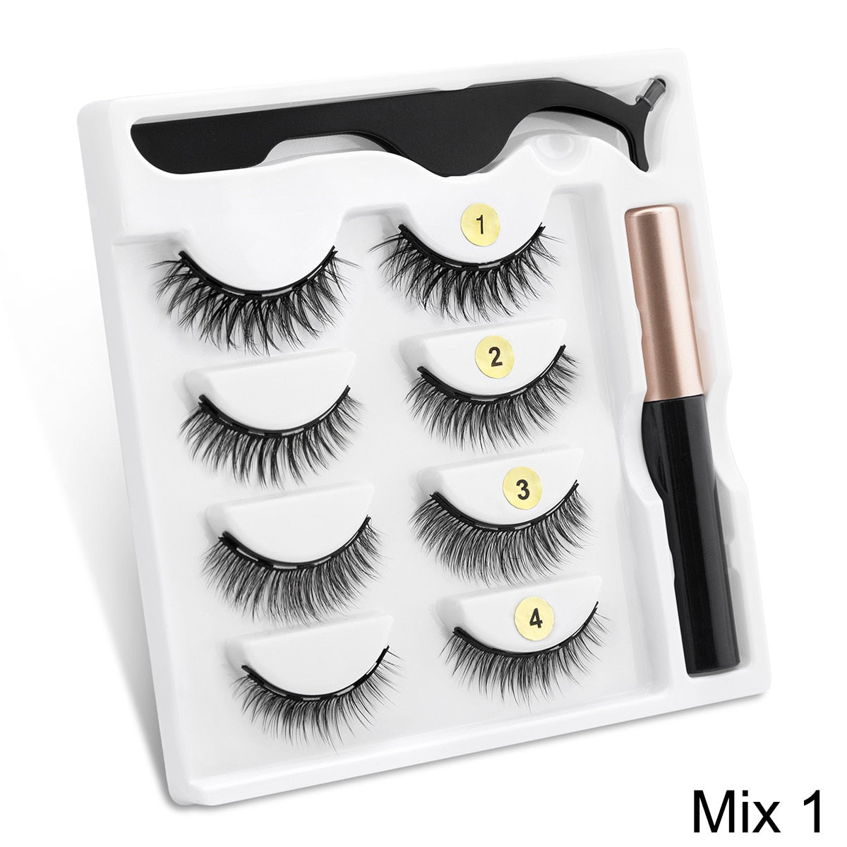 YAPEMAKER Magnetic Eyelashes 3D False Mink Eyelashes Magnet Lashes Magnetic Eyeliner&Tweezer Set Makeup Pestañas Magneticas