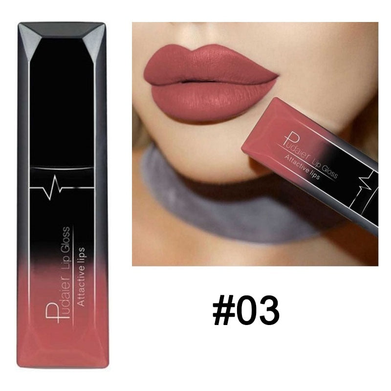 Waterproof Nude Matte Velvet Glossy Lip Gloss 21 Colors Women Fashion