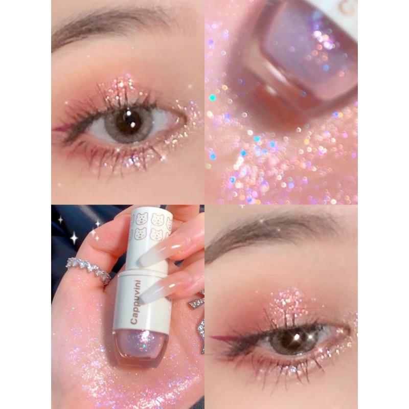 Es02 Starry Liquid Eye Shadow Bear Bowling Sequins Glitter Student Mermaid Pearl Tears