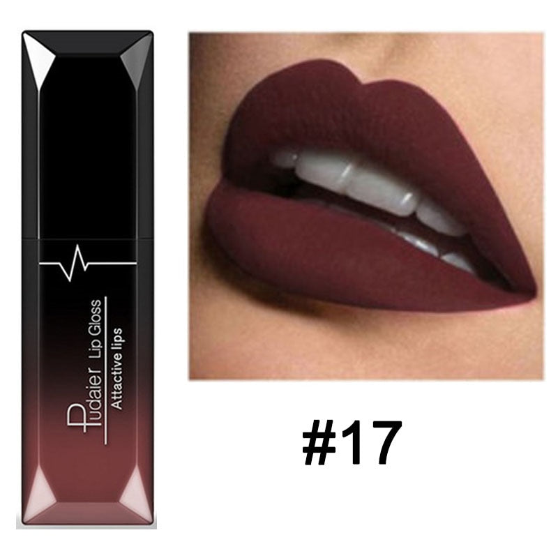 Waterproof Nude Matte Velvet Glossy Lip Gloss 21 Colors Women Fashion