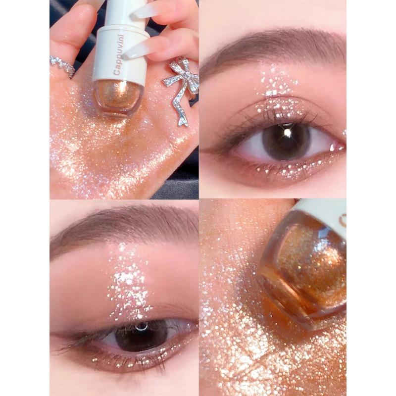 Es02 Starry Liquid Eye Shadow Bear Bowling Sequins Glitter Student Mermaid Pearl Tears