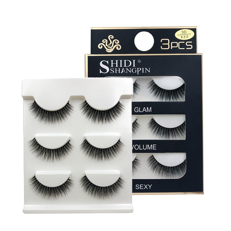 EC2BE 3 Pairs Natural False Eyelashes Thick Make Ups 3d Mink Lashes Soft Eyelash Extension Fake Eyelash Long Mink Eyelashes